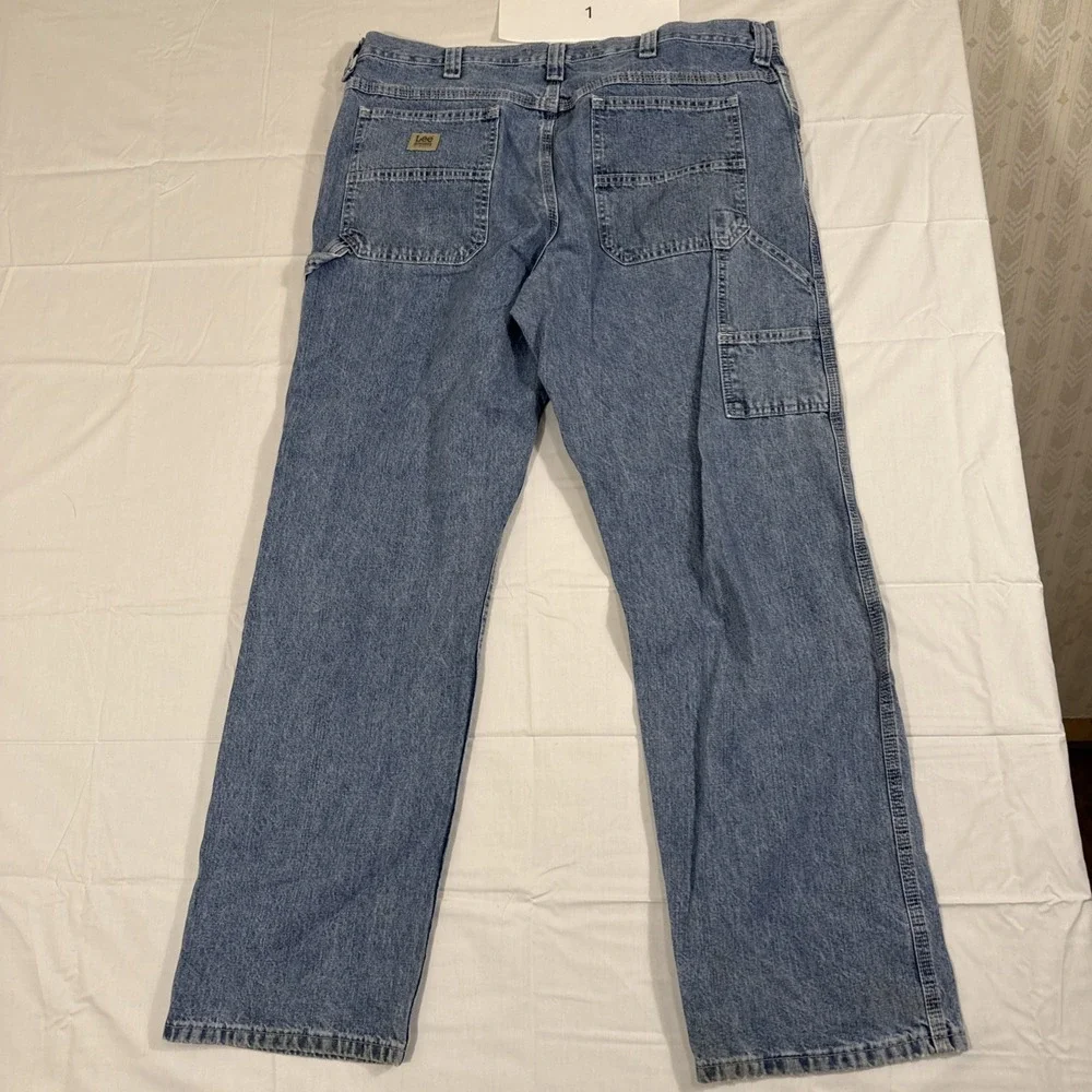 JEANS CARPENTER (2) Lee Mens  38 x 32‎ Blue Vintage 90s 100% Cotton Medium Wash